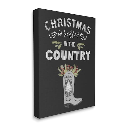 Stupell Industries Christmas Better In Country Phrase Canvas Wall Art